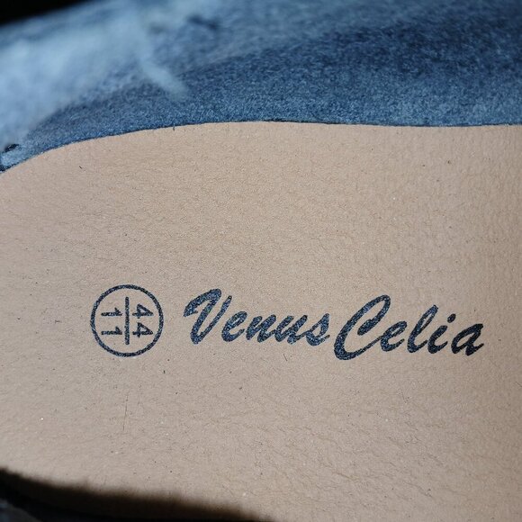 VENUS CELIA BLACK COMFORT WALKING BOAT SHOE, RUBBER SOLE, SIZE 44 (11) LIKE NEW - Picture 3 of 8